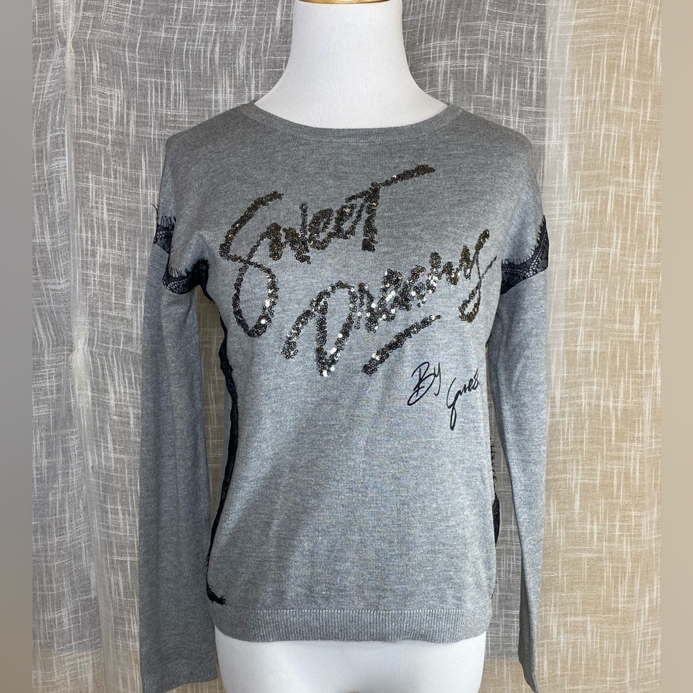 LIKE NEW CONDITION GUESS GRAY LONG SLEEVE GIRL JR US 3XL